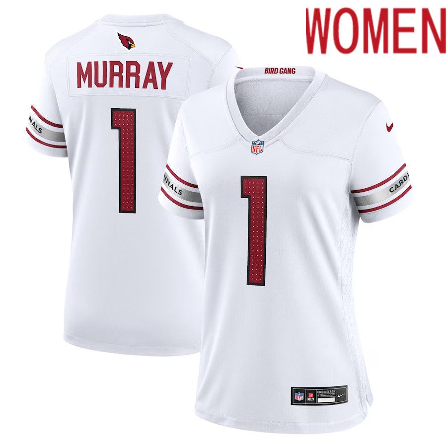 Women Arizona Cardinals #1 Kyler Murray Nike White Game Player NFL Jersey->customized nfl jersey->Custom Jersey